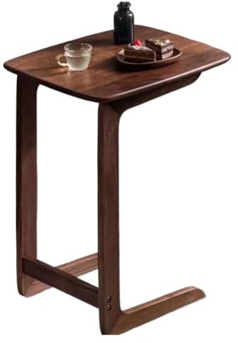 Solid Wood TV Tray Table for Narrow Spaces, Movable Snack Tray for Living Room and Bedroom, Slide Under Sofa Desk