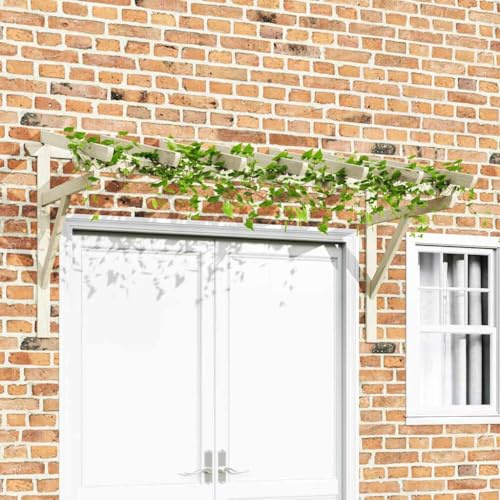 QUAHEAS Tenda per porta in legno di pino massiccio, 200 x 100 x 100 cm, verde, impregnata, resistente alle intemperie, impermeabile, per casa, ingresso, con montaggio a parete e protezione solare