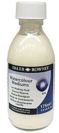 Daler Rowney Aquafine Watercolour Medium, Glass Jar with Child Lock Cap, 5.92oz - 175 ml, Art Masking Fluid