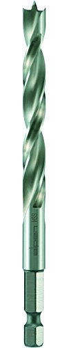 Alpen 62200800100 HSS Maschinen-Holzspiralbohrer ¼“ Sechskant-Schaft, ∅ 8 mm, L1 117 mm, L2 75 mm