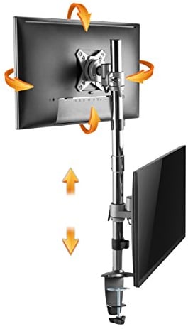 RICOO Monitor Halterung 2 Monitore Übereinander Bildschirmhalterung Monitorhalterung Ständer Arme für 13-27 Zoll Computer-Monitore PC Gaming Bildschirm Dual Monitor-Arm TS3511 Stand Monitor-Halter