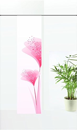 gardinen-for-life Flächenvorhang Fleur Pink, Moderner Frühlings - Schiebevorhang, Gr.60x245 cm