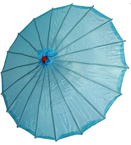 AAF Nommel ® Deko- Kinder- Sonnenschirm aus Stoff und Holz hellblau, 088