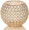 VINCIGANT Teelichthalter Gold Kristall Kerzenhalter Schüssel für Weihnachtsdeko Hochzeit Kerzen Haus Dekoration Urlaub Feier，Durchmesser 20cm