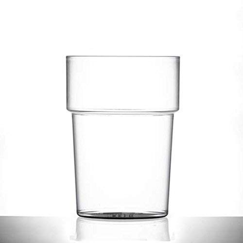 Pack X 50 ECON Rigid Reusable Stackable POLYSTYRENE Plastic Half Pint Glasses CE Marked to Rim