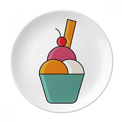 DIYthinker Schokolade Crispy Süße Eiscreme Zierporzellan Dessertteller 8-Zoll-Dinner Home Geschenk 21cm Diameter Mehrfarbig