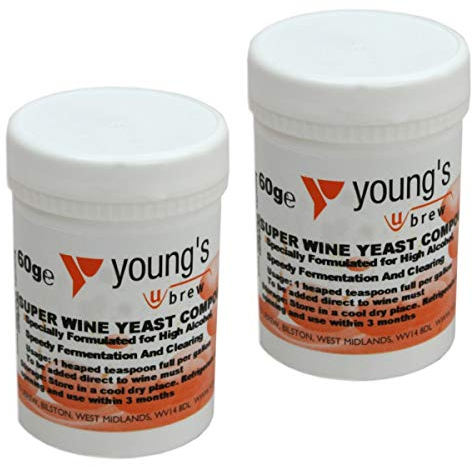 2X Super Wine Yeast Compound 60g 50L/10 Gallon Youngs Home Brew Wine Making