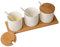 dutis Lot de 3 pots à épices en céramique avec support en métal Lifestyle pour sel, poivre, herbes, épices