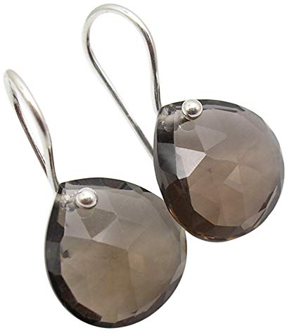 SilverStarJewel Sterling Silber Rauchquarz Ohrringe 2,5 cm Fünfter Mai Und Angebote Frauen Verlobung