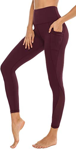 Persit Sport Leggings Damen, Sporthose Yogahose Sportleggins Tights für Damen, 34/36 (Herstellergröße S), Weinrot