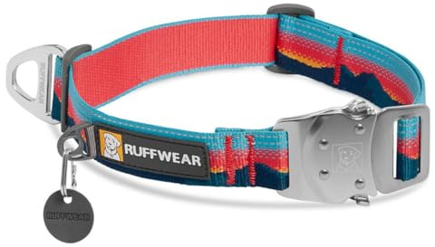 RUFFWEAR Top Rope Hundehalsband, Reflektierendes Halsband mit Metallschnalle für den Täglichen Gebrauch, Sonnenuntergang, 51–66 cm