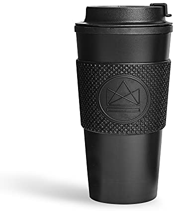 Neon Kactus Insulated Coffee Cup | Reusable Coffee Cup with Silicone Seal & Sleeve | Leakproof Travel Mug for Hot and Cold Drinks | Double Walled, Food Grade, Dishwasher-Safe | Rock Star, 16oz