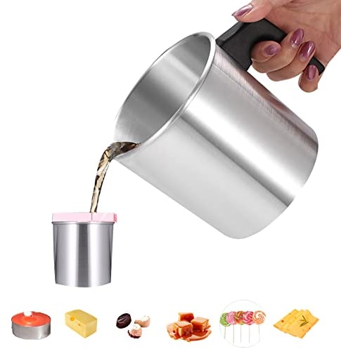 YUNYODA Kerzenherstellung Topf 1,2L, Kerzenschmelztiegel Wachsschmelzer Duftkerze DIY Topf, Kerze Wachs Schmelztiegel Krug intern für Kerzenherstellung und Seifenherstellung Handwerk
