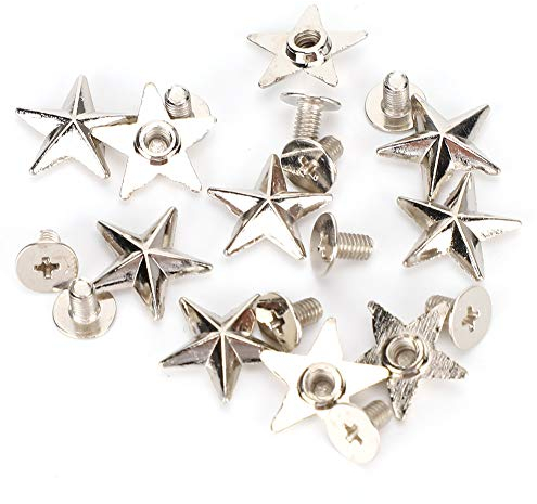 30 juegos de tachuelas de estrella de Metal formas de estrella de plata remaches de Metal Punk Rock artesanía ropa de cuero picos ropa decoración de estilo Punk