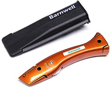 Barnwell Candy Orange Dolphin Delphin - Juego de accesorios para alfombras de trabajo con cuchillo fijo y funda sin cuchillas