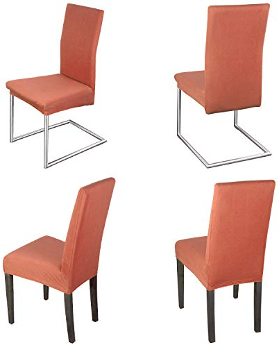 Staboos Stuhlhussen 4er Set - Hochwertige und elastische Stuhlhussen für Swingstühle - Pflegeleichte Stuhlbezüge & Hussen für Stühle - Perfekter Stuhlbezug 4er Set - ÖKO TEX Zertifiziert - Flamingo