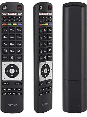 Replacement Remote Control RC5118F for Hitachi Smart TV Remote Control, Also Fit for Digihome Alba Bush Polaroid Telefunken Finlux Techwood Linsar Smart TV, with 3 Shortcut Keys - No Setup Required
