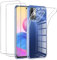 NOVAGO Compatible avec Xiaomi Redmi Note 10 5G/Poco M3 Pro/Poco M3 Pro 5G - Pack Complet- Coque Résistante Transparente + 2 Films Protection écran Verre trempé (Transparent)