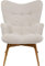 Kare Design Sessel Vicky, Creme, Relaxsessel mit Armlehnen, Fernsehsessel, Ohrensessel für Wohnzimmer, Schlafzimmer, Easy-Clean Bezug, Massivholz Beine, 94x73x83 cm (H/B/T)