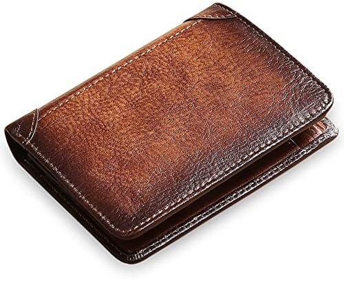 GAEKEAO Mens Wallets RFID Blocking Genuine Leather Slim Wallets for Men with 2 ID Window