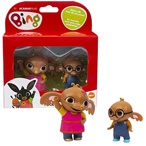 Giochi Preziosi - Bing Set 2 Mini Personaggi, Sula e Nicky dai Colori Luminosi e Dalle Giuste Dimensioni per le Mani dei più Piccoli, per Bambini a Partire dai 18 Mesi Multicolore