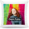 GRAVURZEILE Bedrucktes Kissen zum selbst Gestalten - mit eigenem Foto und Text - Persönliches Geschenk für Sie & Ihn - 100% Polyester - 40 x 40 cm - Farbe: Quadrat - mit Füllung