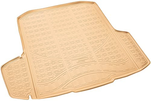 Recambo Gummi Kofferraumwanne Premium passend für Skoda Octavia III Kombi | 2013-2020 | passgenau mit Rand | Beige