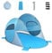 GYMAX Pop Up Strandmuschel für 3-4 Personen, Automatische Strandzelt UV-Schutz 50+, Wurfzelt mit Reißverschlusstür & Lüftungsfester, inkl. Tragetasche, für Camping am Strand (Blau)