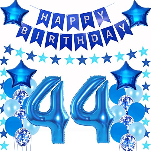 Luftballons 44. geburtstag mann deko blau,Geburtstagsdeko 44 jahre mann,Folienballon 44 Geburtstag Dekoration männer,deko 44. Geburtstag Mann Deko blau,geburtstags banner 44 geburtstag deko Mann