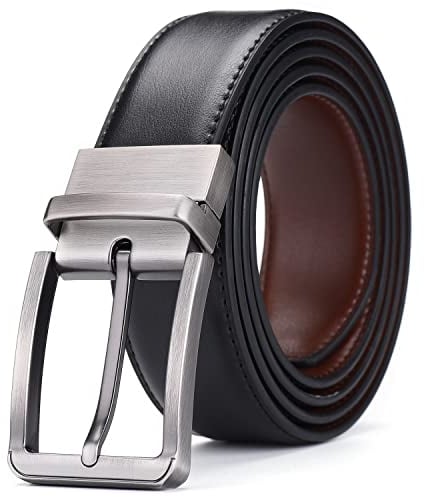 AivaToba 2-in-1 Ledergürtel Herren, Reversibler Ledergürtel in Braun/Schwarz (Breit 35 mm), Männer Gürtel Schwarz für Anzüge, Jeans & Business, Gürtel Herren mit Premium-Leder/Geschenkbox