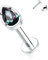 AROWRO Labret Ohrstecker 16G Labret Schmuck Regenbogen CZ Lippenringe G23 Titan Helix Knorpel Tragus Ohrringe Medusa Ring Lippenpiercing Monroe Schmuck 6mm Ohrstecker Silber Innengewinde