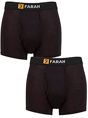 Farah Mens Classic Striped and Plain Bamboo Keyhole Trunks Pack of 2