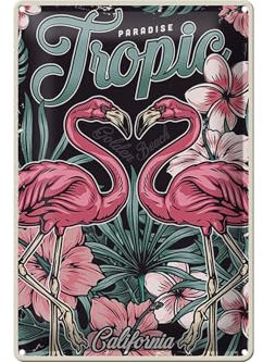 FEMER Blechschild Paradise 20x30cm Tropic California Golen Beach