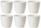 AC - Pack de 6 Macetas Redonda de 15 cm con Plato Discreto, Diseño Sahara, Fabricado en España, jardín Exterior, terraza o balcón, Color Blanco