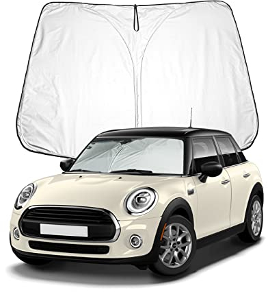 BIXUAN Parasol compatible con Mini Cooper F55 F56 F57 2015-2024 Mini Electric Hardtop 2020-2024 Parabrisas para parabrisas delantero Protección contra el viento para parabrisas delantero Bloqueado UV