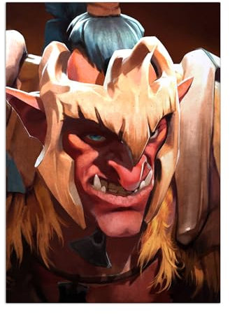 Displate - Poster aus Metall - Magnet-Montage - Dota2 - Radiant Heroes Portraits - Troll Warlord - Größe L - 67,5x48cm Matt