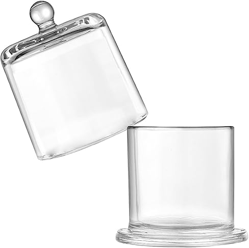 HOMSFOU Mantequeras de vidrio con tapas, mini recipientes transparentes para mantequilla, taza de vela pequeña para mermelada de gelatina