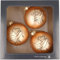 3er-Set Weihnachtskugeln mit Piano-Druck, Musik-Design, (Altgold matt)