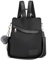 DEEVORCA Mode Damen Rucksack Anti Diebstahl Tagesrucksack Elegant Wasserdicht Schultertasche mit Süßem Pompom-Anhänger Schulrucksack für Reisen Urlaub Täglich Damen Leichtgewicht Handtasche Schwarz