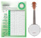 Banjo Chord Chart - Coated Paper, Beginner Finger Practice - Portable Design for Tune Fingering