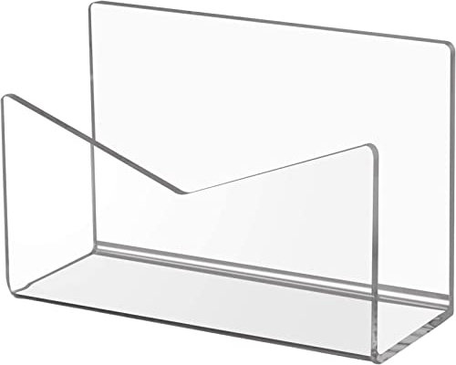 ZONTO Boîte aux lettres transparente pour bureau, 15,2 x 6,3 x 10,2 cm, porte-enveloppes, trieur de courrier pour la maison