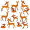 GW Box 12 Mini Animals Figures Set - Realistic Woodland Reindeer & Deer Cake Toppers