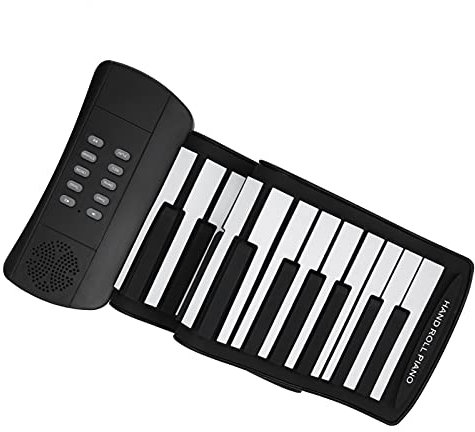 61 Key Hand Roll Piano Flexible Piano Keyboard Foldable Silicone Rechargeable Electric Keyboard Handheld Roll Piano Musical Instrument