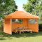 Homgoday Faltbares Partyzelt Pop-Up mit 3 Wänden, Orange, Möbel, Gartenpavillon, faltbar, für Garten, Balkon, Terrasse