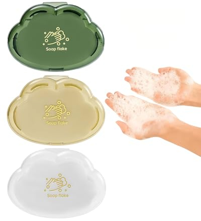 AORHOFJ 3pcs 150 Mini jabón, jabones de Papel, Papel de jabón desechablel, Hojas de jabón de Viaje para Lavado de Manos y Senderismo,portátil cajas de hojas de jabón de limpieza