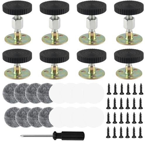 GHLAECM 8 Stück Bett Abstandshalter Wand, Kopfteil Stopper Bett, Bettrahmen Anti Shake, Möbel Abstandshalter – Verstellbar 30–64 mm, für Betten, Sofas und Tische