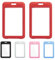 Lot de 2 porte-badges avec fenêtres transparentes double face - En plastique rigide horizontal - Pour bureau, école, carte d'identité, cartes de crédit, permis de conduire, passeports (rouge,