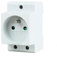 Prise de courant modulaire 16A 250V 2P+T - Fixation rail DIN - Standard FR - IMO