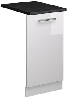 Vicco Panel Frontal del lavavajillas Fame-Line, Blanco Alto Brillo, 45 cm, ET Antracita