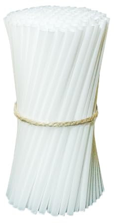 1000 Pailles STRAWOOD Blanc de taille 7mm x 20cm réutilisable, composées de Lignine et Fibres de Bois. Nos pailles sont 100% compostables et respectueuses de l'environnement. (1000, Blanc)